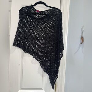 Black knit poncho